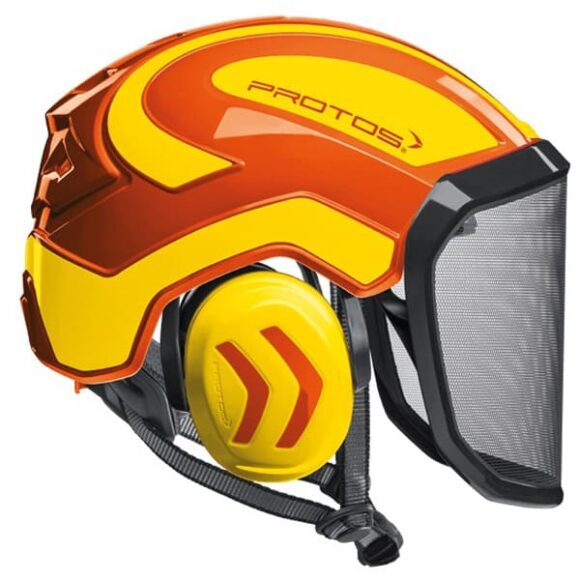 Casco Protos Integral naranja amarillo